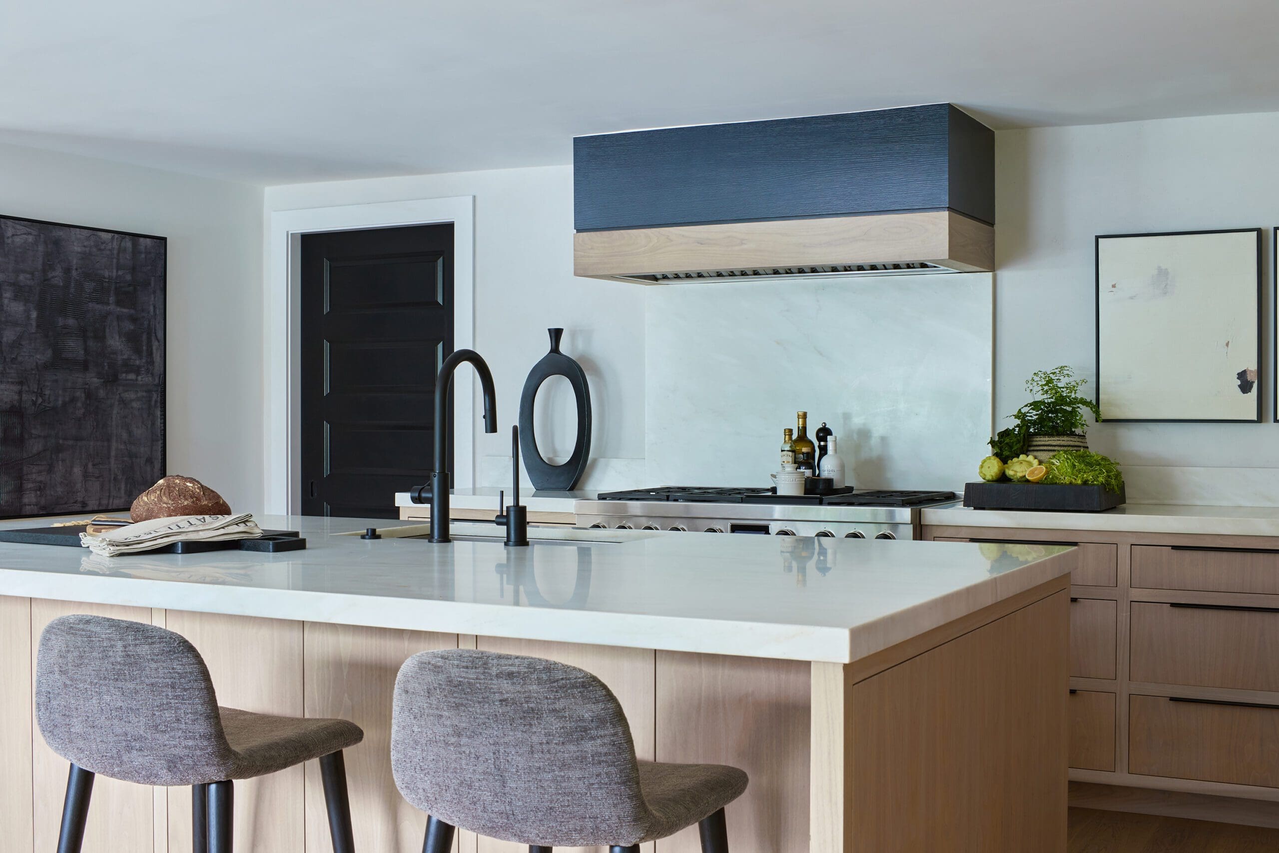 Tranquil Modern Home kitchen remodel by Karen Berkemeyer Home in Connecticut